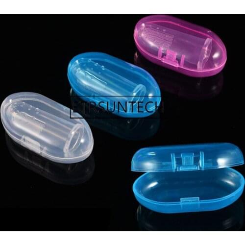 500pcs Soft Safe Baby Toothbrush Storage Box Holder Kids Children Dental Care Rubber Massager Empty Container
