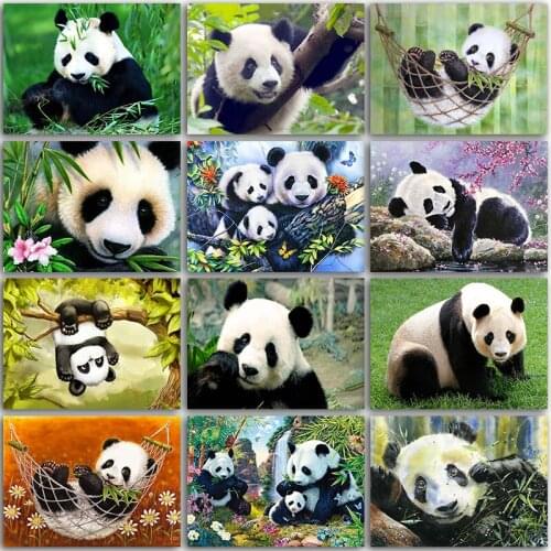 5D DIY Diamond Painting Kit Paint Cartoon Animals panda Full Square&Round Diamond mosaic Diamond embroidery Cross stitch Sale