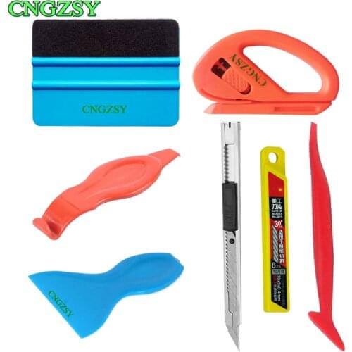 Car Window Tinting Auto Film Wrapping Tools Kit Soft Hard End Scraper Sticker Cutter Knife Blades Corner Squeegee Vinyl Tool K80