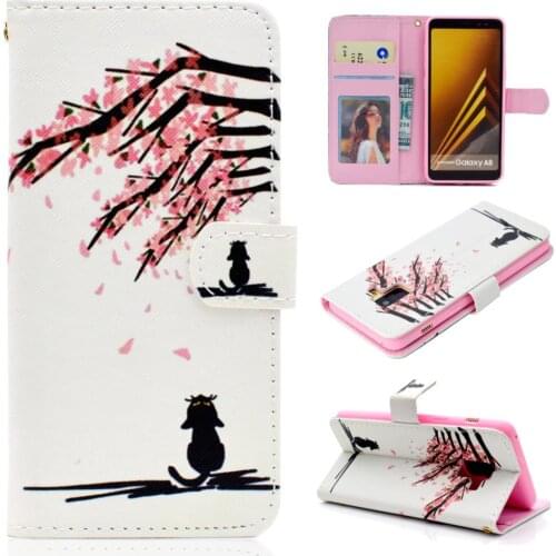 SFor Samsung Galaxy A8 2018 Case Luxury Leather case For Coque Samsung A8 2018 case Magnetic Flip Wallet Stand fornite Cover