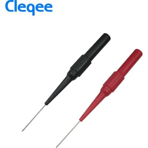 Cleqee P5007 10pcs Insulation Piercing Needle Non-destructive Multimeter Test Probes Red/Black