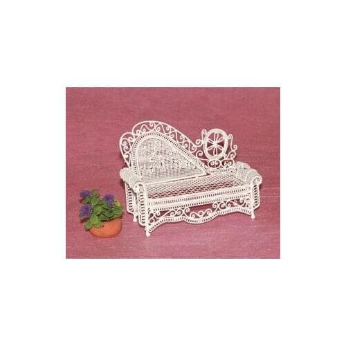 G08-X350 children gift Toy 1:12 Dollhouse mini Miniature rement Iron art white Lounge chair 1pcs