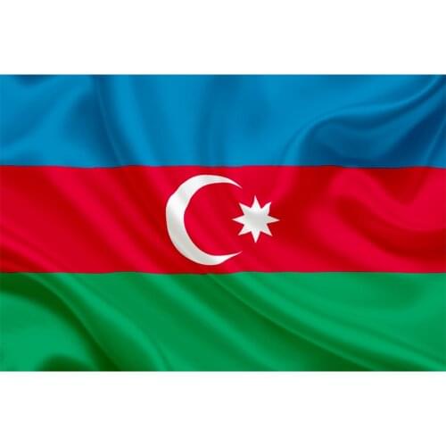 Azerbaijan National Flag 3x5FT 100D 150X90CM 100% Polyester Banner Brass Grommets Custom Flag For Sale