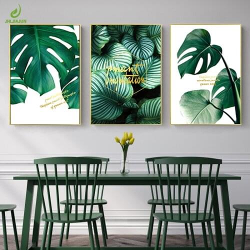 JHLJIAJUN Canvas Painting Green Plants Natural Poster Print Wall Art Nordic Style Picture For Living Room Bedroom Home Decor