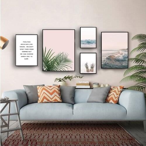 Painting Nordic Style Modern Living Room Decor Pineapple Ocean Beach Picture Scandinavian Landscape Wall Art Canvas Print