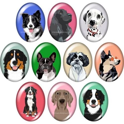 New Cute Dogs Love pet dog Shepherd 10pcs 13x18mm/18x25mm/30x40mm mixed photo glass cabochon demo flat back Jewelry findings
