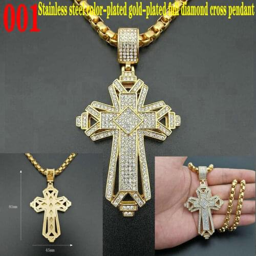 Stainless steel cross pendant Cross pendant Jesus Cross Pendant Hip hop hiphop stainless steel pendant
