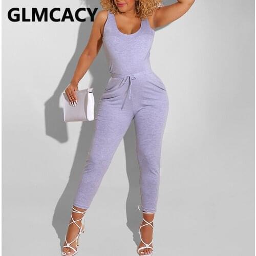 Casual Summer Solid Slim Jumpsuit