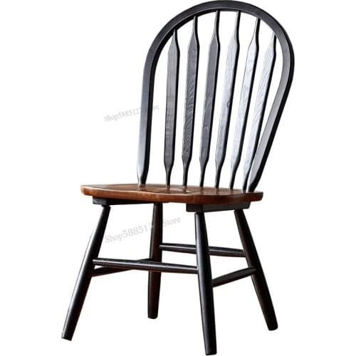North American Small Solid Wood Windsor Chair, Home American Dining Chair, Ins Net Red Retro Country Backrest Table And Chair