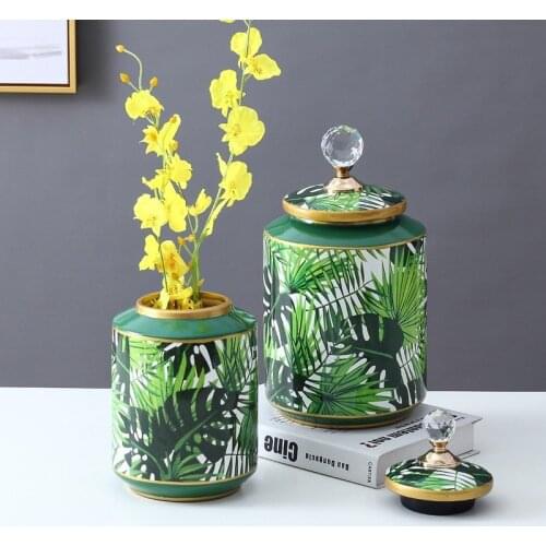 Nordic Light Luxury Ceramic Storage Jar Decoration Living Room Dried Flower Flower Arrangement Accessories Home Decoration Vase