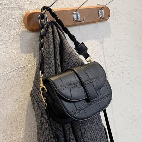 Bags for women 2021 new leather handbags women fashion shoulder strap messenger bag simple style Crossbody Saddle Bags