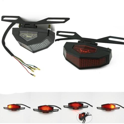 LED Rear Red Clear Brake Stop Running Tail Light Motorcycle For Honda Harley Yamaha Kawasaki Suzuki Bobber Cruisers Chopper