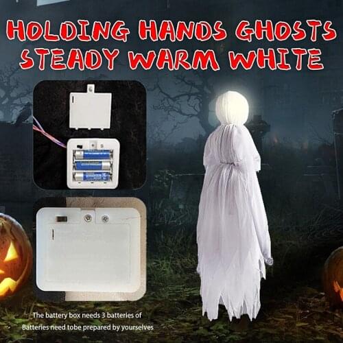 Halloween Hand In Hand Ghost Hanging Ornaments Garden Glowing Haunted House Decoration Holiday Ghost Atmosphere Props Decoration