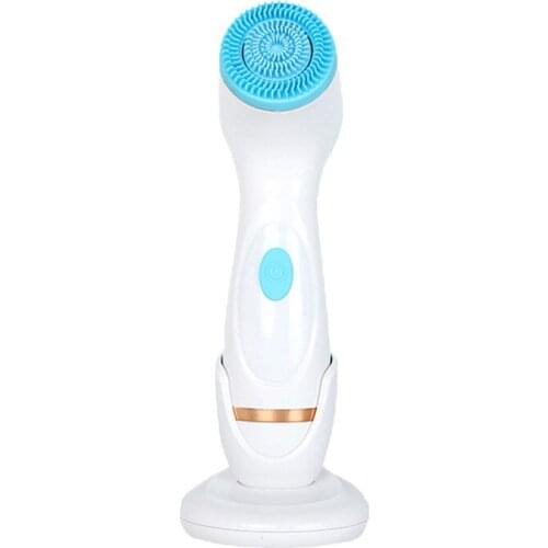 2021 newest Blue Silicone Waterproof Face Deep Clean Massage Sonic Electric Self Cleansing Face Brush