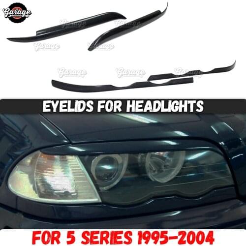 Eyelids for headlights case for BMW 5 Series E39 1995-2004 ABS plastic pads cilia eyebrows covers trim accessories car styling