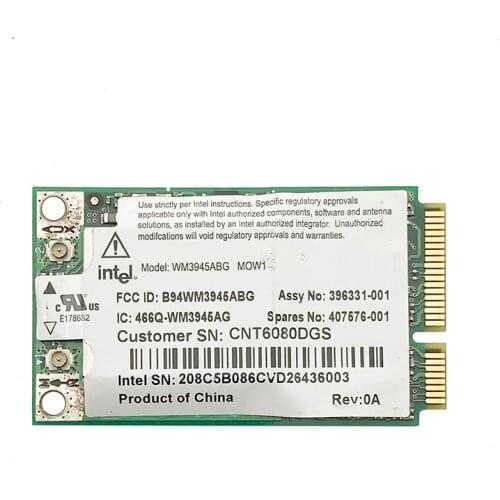 Intel PRO/Wireless 3945ABG WM3945ABG 3945 MDW1 802.11abg Mini PCi-e Laptop WiFi Card for HP V3000 DV2000 NC6400 NX6320 NC4400