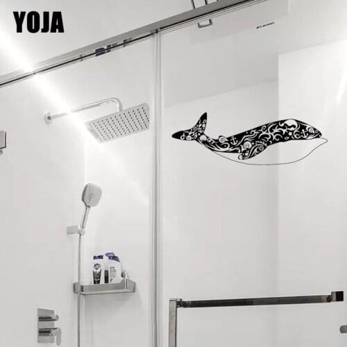 YOJA 10x29.4CM Time Home Room Whale Wall Sticker Bathroom Shower Decals Decoration G2-0528