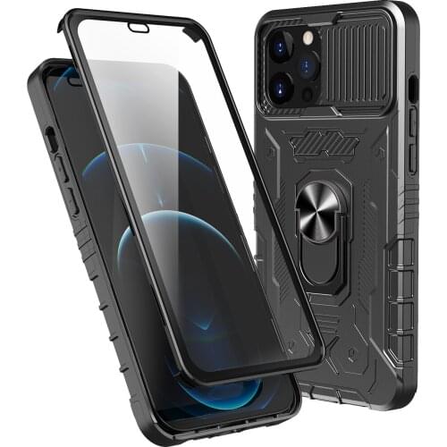 360 Full Body Glass Screen Protector Case For iPhone 12 Pro MAX 13 11 Case Armor Shockproof Tempered Ring Stand Magnetic Cover