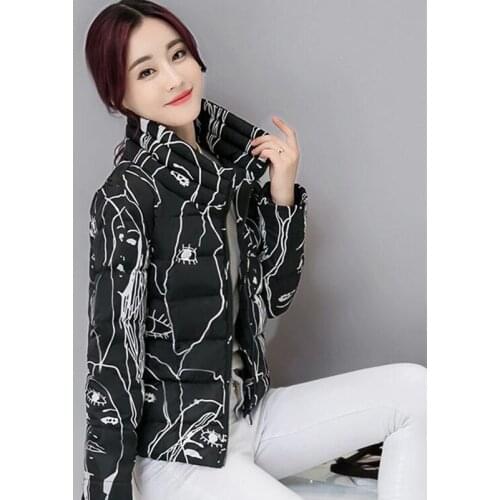 2020 Winter Clothes New Korean Version Slim Pattern Womens Down Cotton Coat Cotton-Padded Jacket Fashion Casual Thick Jacket