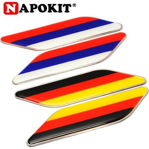 1Pair Russia Germany Russian National Flag Sticker Car Styling Metal Logo Aluminum Fender Emblem Badge Sticker Car Accessories