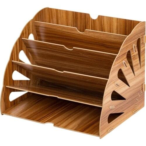 Promotion! 1 Wooden Bookshelf Fan-Shaped Storage Rack Study Office Bookshelf