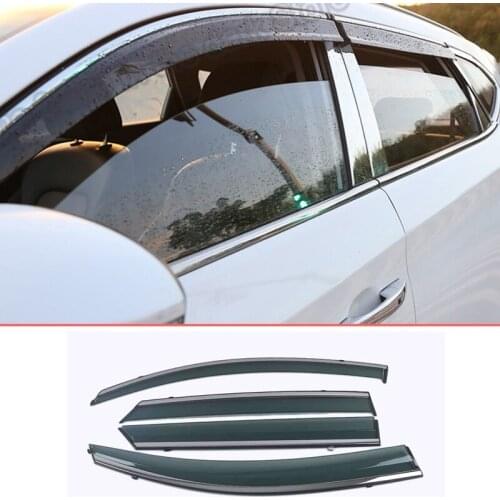 Lsrtw2017 Abs Injection Plastic Car Window Rain Shield Strip for Hyundai Tucson 2015 2016 2017 2018 2019 2020 Accessories