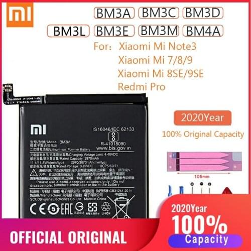 BM3A BM3C BM3D BM3E BM3L BM3M BM4A Original Xiao Mi 7 8 9 SE Note3 Redmi Pro Replacement Battery For Xiaomi hongmi batteries
