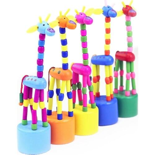 Kids Intelligence Toy Dancing Stand Colorful Rocking Giraffe Wooden Toy Kid Children Child Creativity Imagination Education