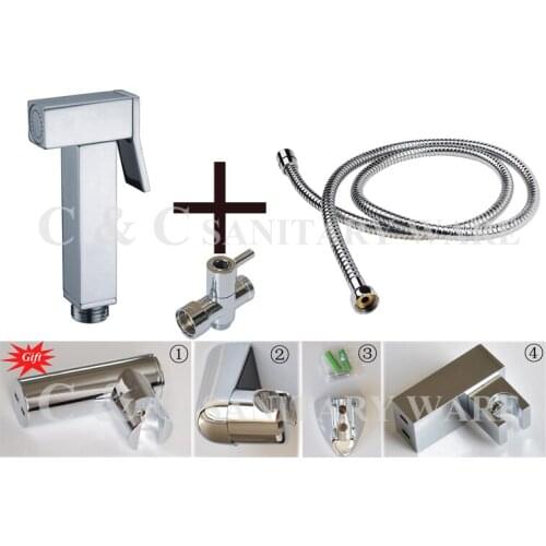 G1/2, G7/8, G3/4, M18X1.5L Optional T-adapter Wall Mounted Brass Chrome Sanitary Toilet Seats Bidet Spray A2008ST