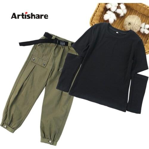 Children Clothes Sweatshirt + Pants Tracksuits For Girls Autumn Cargo Costume For Girl Casual Style Kids Clothing 6 8 10 12 14