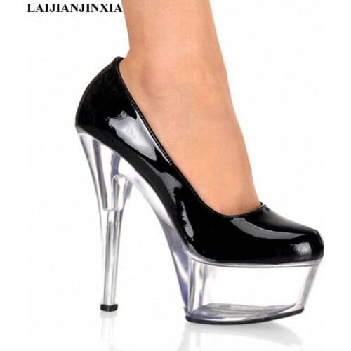 LAIJIANJINXIA Women Dress Shoes Sexy 15cm High Heels Night Club Party Modern Dance Shoes Women Platform Pole Dance Pumps Shoes