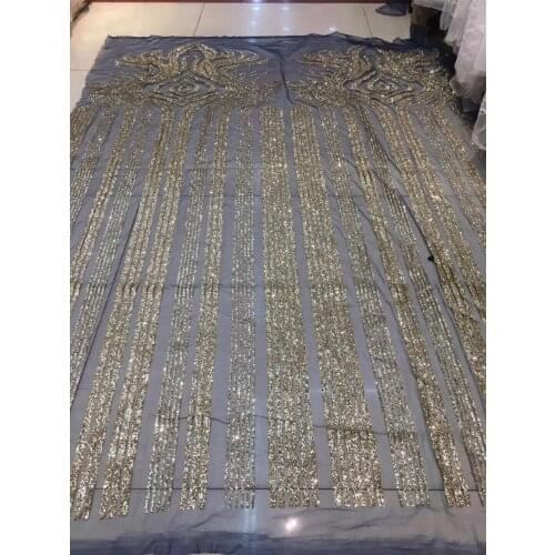 Best design ZH-6192 beautiful glued glitter african lace fabric sparkly glitter sequins French tulle lace fabric