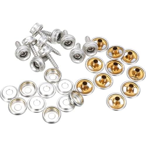 Mayitr 10 Set Stainless Steel 5/8'' Snap Fastener Screw Kit For Furniture Boat Camping DIY Leather Craft Tool