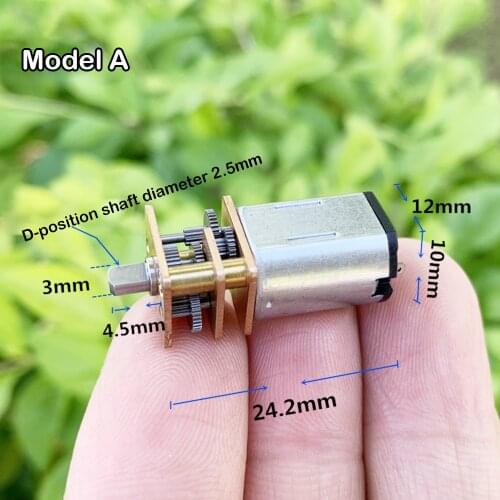 Mini N20 Full Metal Gearbox Gear Motor DC 3V-6V 3.7V 33RPM Micro Gear Motor 3.6mm Shaft Length DIY Robot Toys Car Boat Models