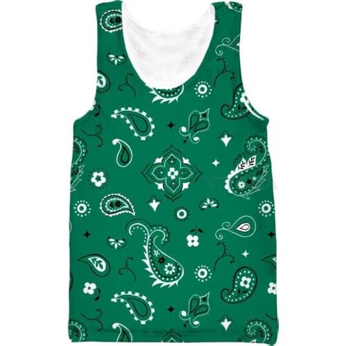 New Fashion Bandana Vest Mens 3d Print Paisley Sleeveless Men Women Custom Tank Top V15