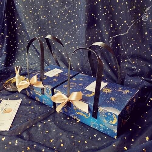 New year 2021 hand-held gift box star pattern moon cake packaging box Baby Shower Birthday Party Supplies gift box packaging