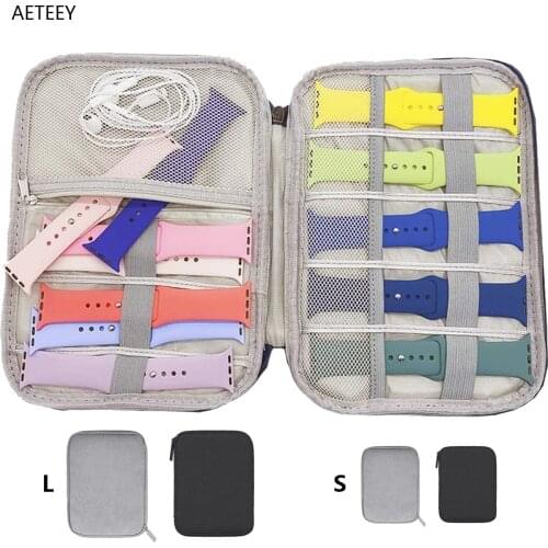 Smart Watch Band Storage Organizer Multifunction Portable Watch Strap Box for Apple Watch Travel Pouch Bag Holds 10-15 Bands