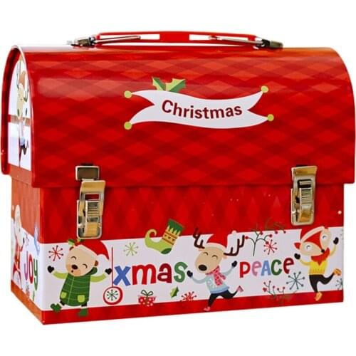 Christmas Candy Box Child Holiday Gifts Bag CartoonTinplate Savings Jar Iron Gift Container Coin Storage Xmas Gift Holders