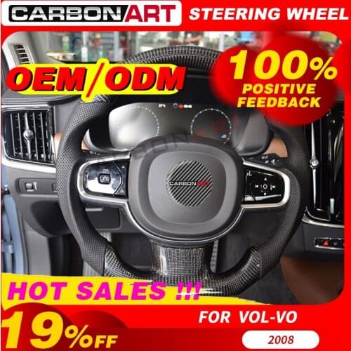 Carbon fiber steering wheel for vol-vo S60 S80L S60L S90X C60 V90 V70 SUV XC60 S90 carbon interior styling for vol-vo XC90 S40