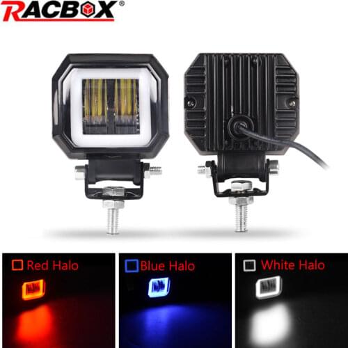2X3 inch 7D Lens LED Spotlight for Car Round Square Portable Led Work light Offroad Truck Driving Car Motorcycle 24V 12V UAZ ATV