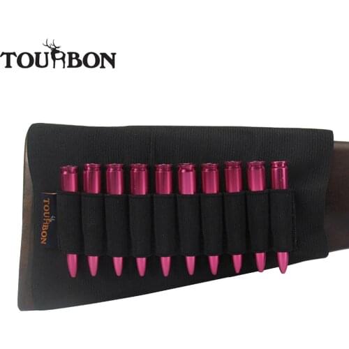Tourbon Hunting Gun Buttstock Neoprene Ammo Sleeve Rifle Shell Holder Elastic Cartridge Carrier 30-06,45-70.223.308,300 Win etc