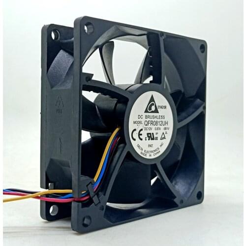 Delta 8025 12V QFR0812UH Computer Server CPU PWM Temperature Controlled Fan 8cm Large Volume Fan