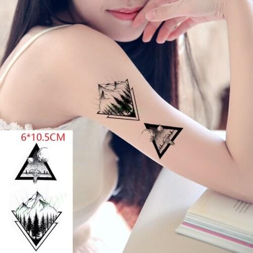 Waterproof Temporary Tattoo Sticker ins Forest moon mountain triangle Body Art flash tatoo fake tatto for Women Men