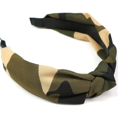 Free shipping fashion women knot hairbands korea style girls camouflage headbands ladys headwear hair accessories