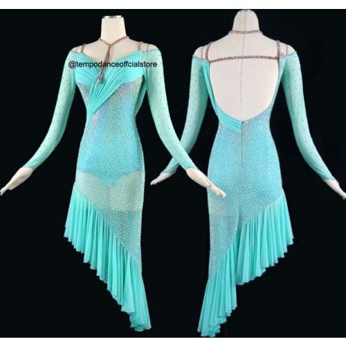 New style Latin dance costume of 2019 spandex tassel stones latin dance dress for women latin dance competition dresses