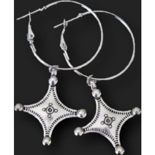 1pair Moroccan Berber Cross Tuareg Symbol Hanging Earrings,Moroccan Inspired Earrings,Hanging Copy Elements Bohemian Earrings