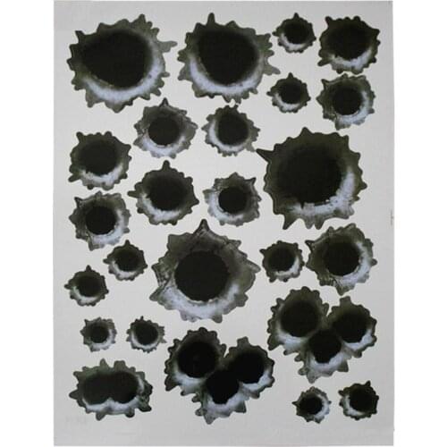 1Pcs Car Scratch Sticker Decorative Realistic Bullet Hole Personality Creative Waterproof Sticker Cover for Car Decor