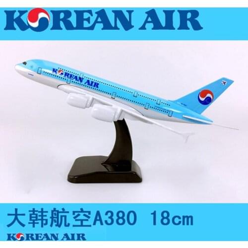 18CM 1:400 Airbus A380 Korean air airplane aircraft plane alloy static solide model with base collectible display toy collection