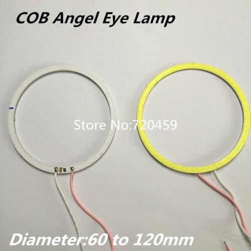 2pcs 60mm-120mm Led circle lamp cob Angel Eye car lights decoration lamp 12v lighting car atmosphere lamp Warning Lamps