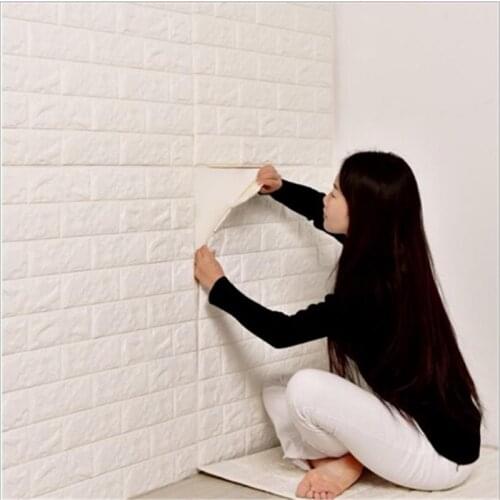 10pcs 70*77cm 3D Foam Imitation Brick Wall Sticker Bedroom Decoration Waterproof Self-adhesive Wallpaper Kitchen TV Backdrop